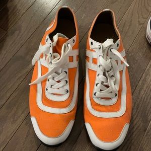 Hermès orange and white sneaker authentic